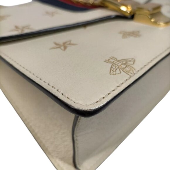 276648BA (X6) Gucci Crossbody Bag Sherry Line White Leather - Picture 5 of 9